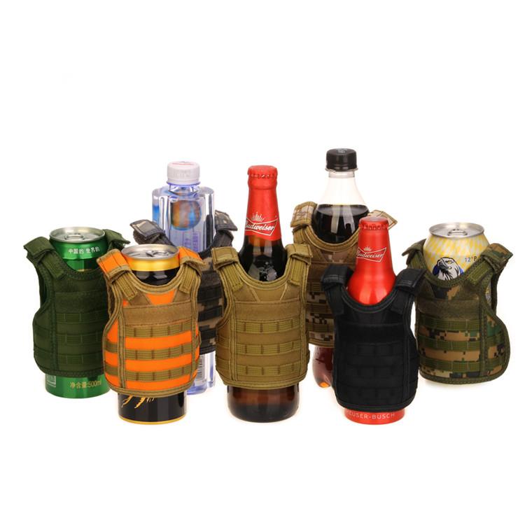 Molle Adjustable Beverage Holder Mini Tactical Vest for 12oz or 16oz Cans or Bottles