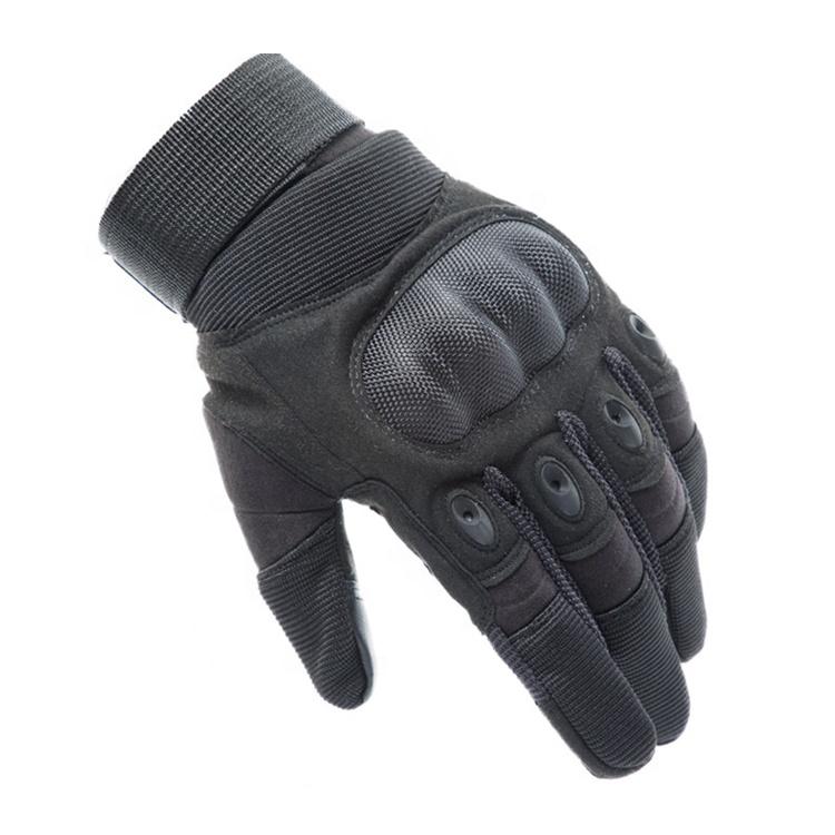 Custom Camping Hiking Outdoor Full Finger Carbon Fiber Black Tactical Men Gloves