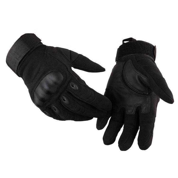 Custom Camping Hiking Outdoor Full Finger Carbon Fiber Black Tactical Men Gloves