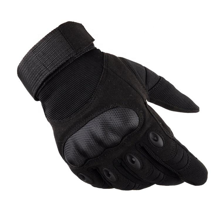 Custom Camping Hiking Outdoor Full Finger Carbon Fiber Black Tactical Men Gloves