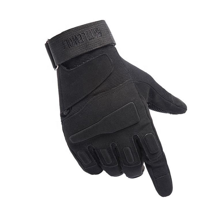 Private Label Full Finger Fitness Tactical Gloves Black Men Motorcycle Gloves