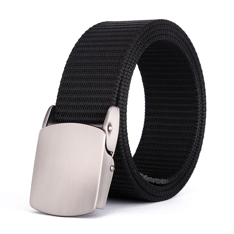 Outdoor Military Tactical Men's Alloy Metal Automatic Buckle Nylon Canvas Belts