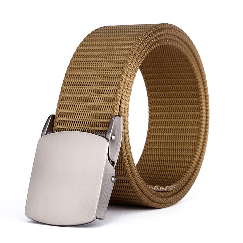 Outdoor Military Tactical Men's Alloy Metal Automatic Buckle Nylon Canvas Belts