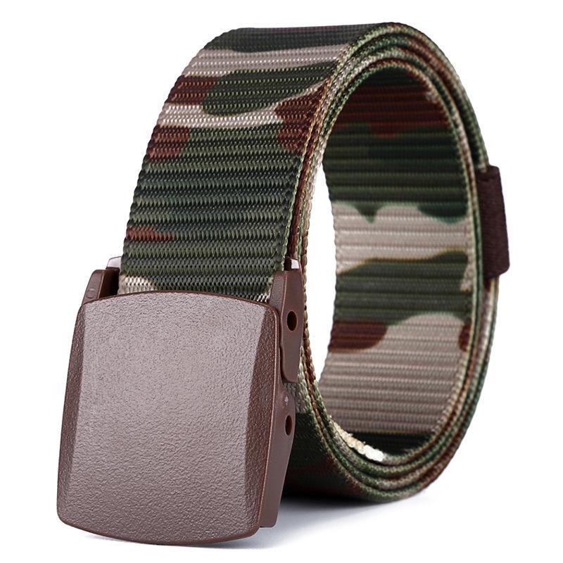 Plastic buckle Military Camo Canvas Webbing belt for men