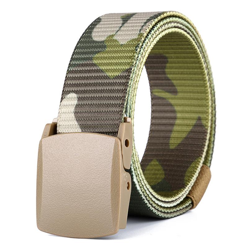 Plastic buckle Military Camo Canvas Webbing belt for men