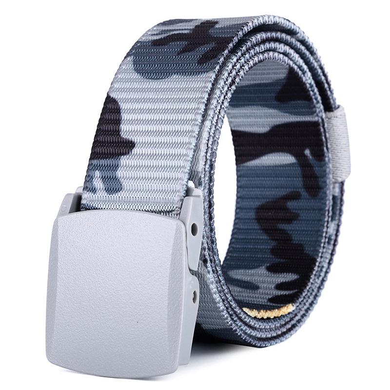 Plastic buckle Military Camo Canvas Webbing belt for men