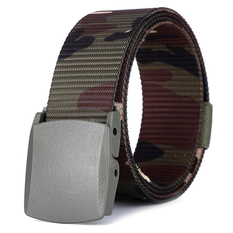 Plastic buckle Military Camo Canvas Webbing belt for men