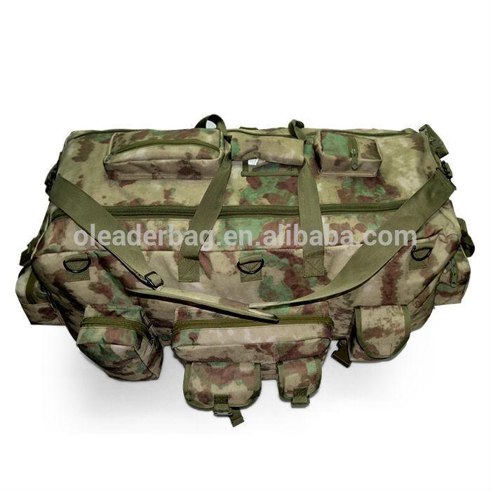 Dual Purpose Camouflage Military Tactical Trolley Bag Backpack With Big PP Wheels