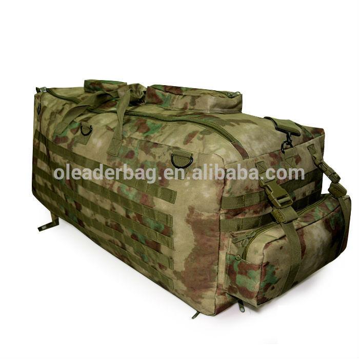 Dual Purpose Camouflage Military Tactical Trolley Bag Backpack With Big PP Wheels