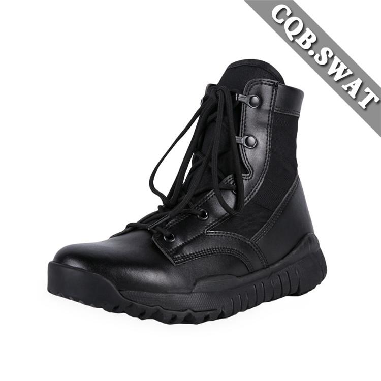 Good Quality Black Combat Boots Military Men Cow Leather Suede Rubber Sole Special Troops Army Black Leather Army Tactical Boots