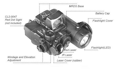 Tactical Hunting Weapon flashlight Pistol hunting outdoor Gun Flashlight Red Laser HK15-0088