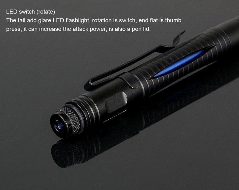 tactical defense weapon flashlight pen for outdoor camping HK15-0101